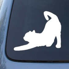 CMI561 Cat Stretching  Kitty  Kitten  Die Cut Vinyl Car Decal Sticker for