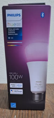*NEW* Philips Hue White & Color Ambiance 100W/ 1600 Lumen E26 Smart Bulb -562982