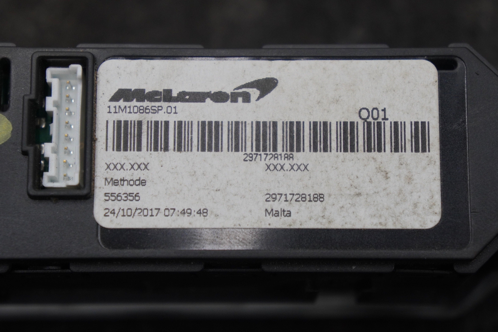 Tow Mode Tonneau Cover Control Switch 11M1086SP OEM McLaren 570S 2018