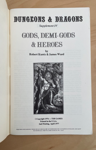 TSR Dungeons & Dragons Gods, Demi-Gods & Heros Supplement IV (2nd Print) VG/EX - Picture 2 of 5