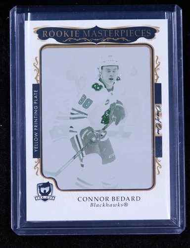Connor Bedard 2023-24 UD The Cup Hockey Rookie Masterpieces Printing Plate 1/1