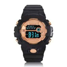 Black Fashion Electronic Watch LED Display Men Women Holiday Gift