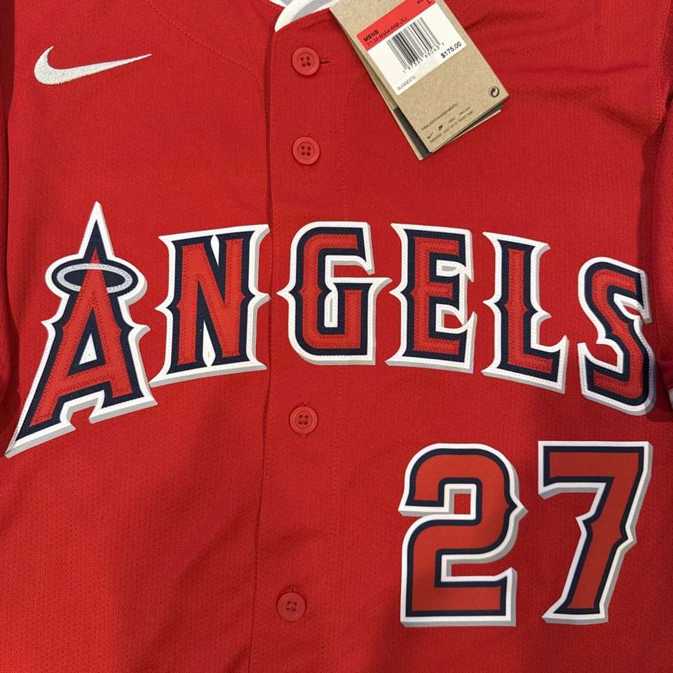 Mike Trout Los Angeles Angels Red Alternate Vapor Jersey Large - $175 Retail - Image 4 of 4