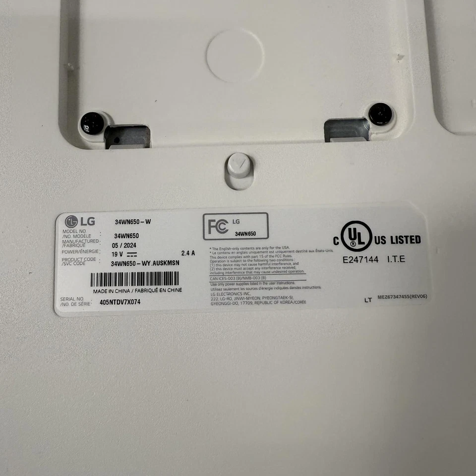 LG 34WN650-W UltraWide Monitor 34-Inch 21:9 FHD (DAMAGED SCREEN / READ DESCRIPT) - Image 4 of 4