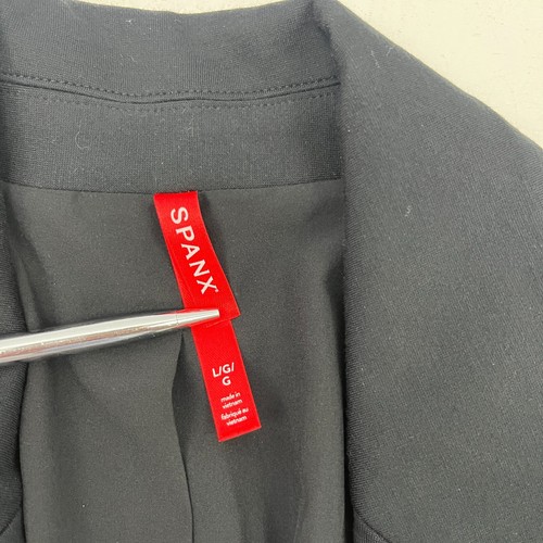 SPANX NWT Black Ponte Crop Blazer One Button Front Stretch Womens Large - Picture 12 of 14