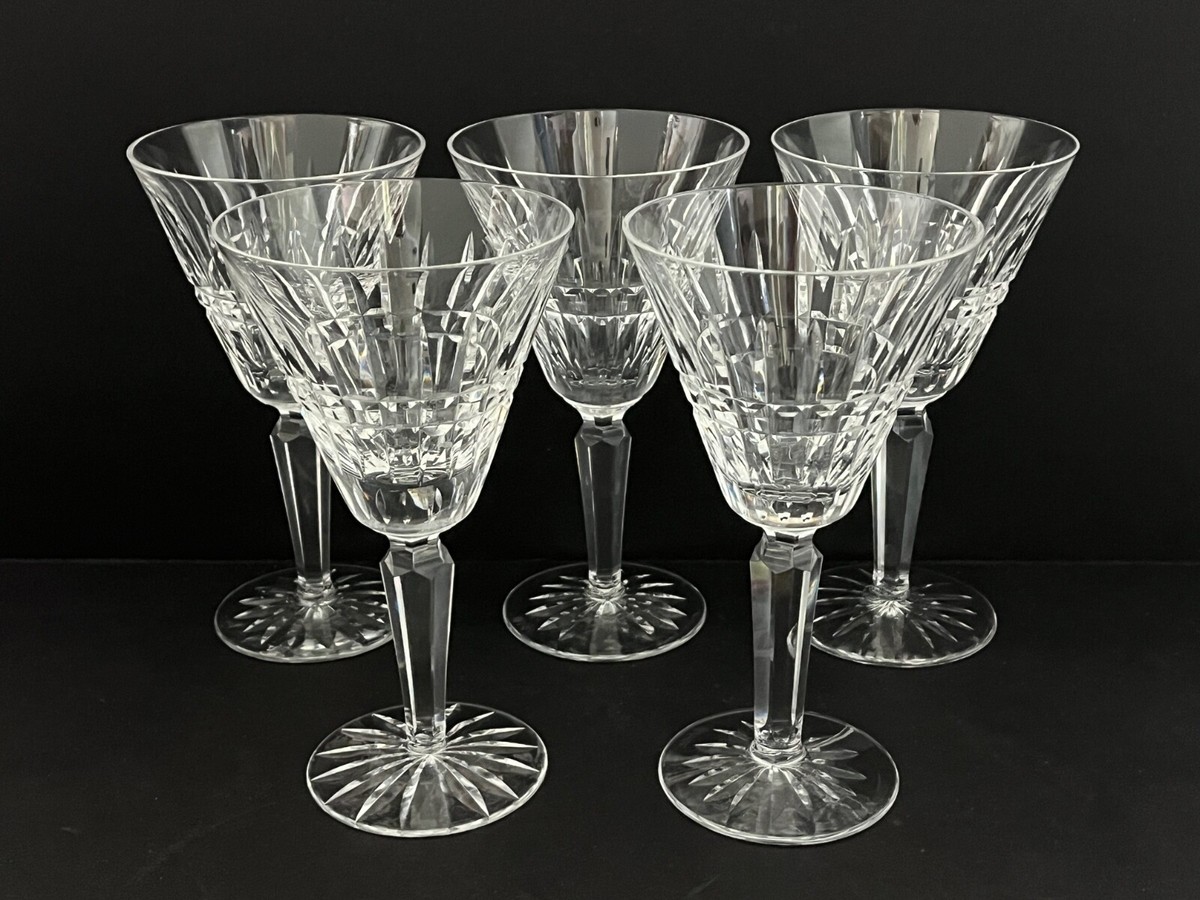 5 PERFECT WATERFORD CRYSTAL MAEVE WATER GOBLETS 7"