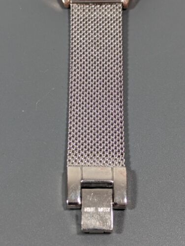 Nine West Two Tone Dial Round Gold Tone Case Mesh Stainless Steel Band Watch - Picture 3 of 8