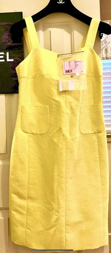 6K New Tag Chanel 2012 Barbie Yellow Tweed Midi Sheath Dress 34 36 2 4 S XS - Picture 18 of 24