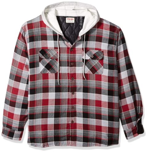 Buy ZENTHACE Men's Sherpa Lined Full Zip Hooded Plaid Shirt Jacket  Black/Grey XL at Amazon.in