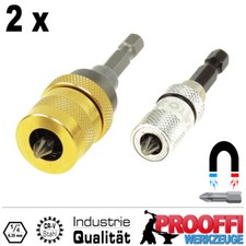 2 x Trockenbau Bithalter mit Magnet Ring Feder Tiefeneinstellung + 4 Bits TP/YT