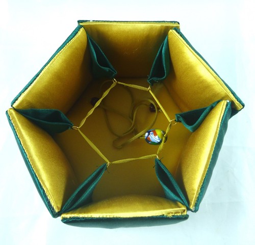 CAJA DE ACCESORIOS BORDADO SEDA PURA HECHA A MANO VINTAGE ST #18016 - Imagen 5 de 6