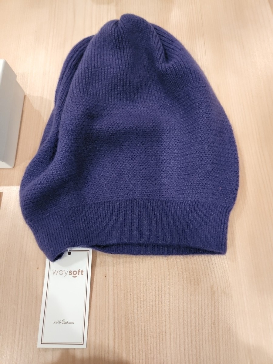 WaySoft 100% Cashmere Beanie for Women New In Gift Box, One