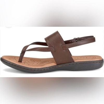 B.O.C Born Sharin Thong Sandals Brown Leather Size 6 Summer Shoes Flipflop