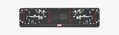 2x European License Number Plate Frame Holder Surround Wurth with flag of Poland