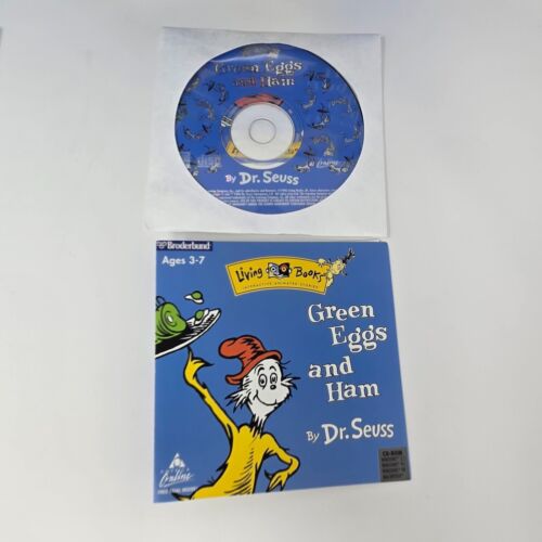 Dr. Seuss Living Books for PC Cat in the Hat & Green Eggs and Ham CD-ROM Vintage - Picture 2 of 14