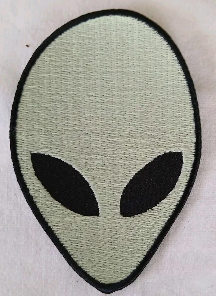 Alien Glow in The Dark! Sew On /Iron On Embroidered 2.1/2" x 4" UFO - Image 3 of 3
