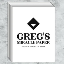 Greg's Miracle Paper - 10 sheets of synthetic paper for inkjet printing 8.5x11