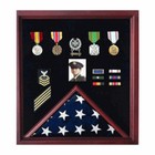 4 x 6 Flag Display Case Combination For Medals Photos