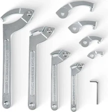 8PCS Adjustable Pin Spanner Wrench Tool Kit Coilover Hook Wrench 3/4" to 6-1/10"