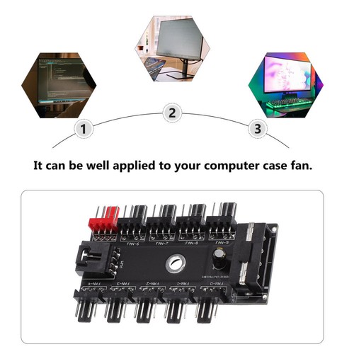 PC Case Fan Hub Desktop Computer Fan Hub PC Fan Hubs PC Fan Accessory - Afbeelding 2 van 12