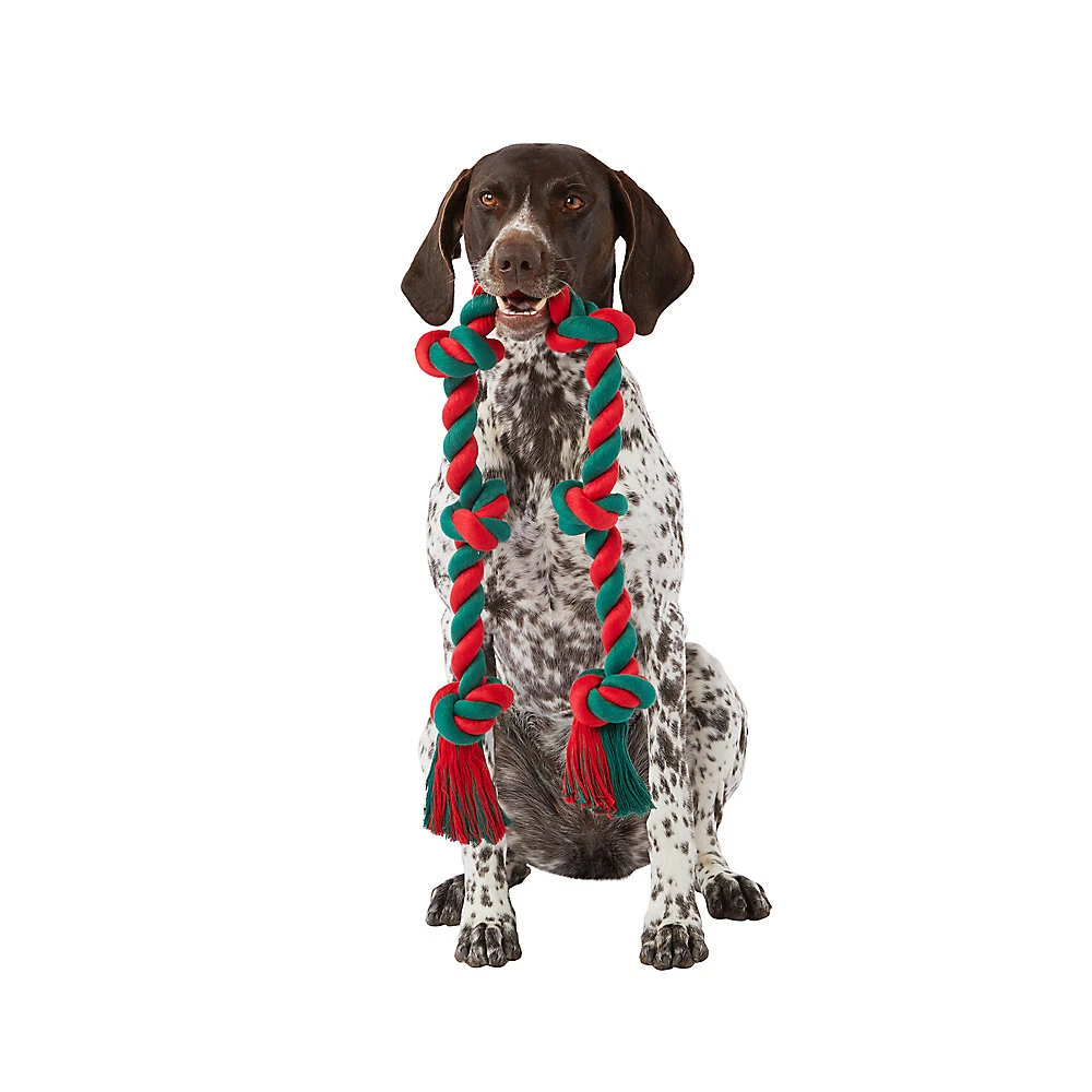 Holiday Feelin' Knotty X-Large 6-Knot Rope Tug Dog Toy | eBay