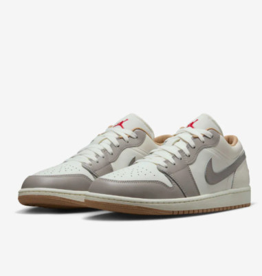 靴 Nike Air Jordan 1 Low Light Grey Sail Nike Air Jordan 1 Low Sneakers Shoes Sail/College Gray/Hemp