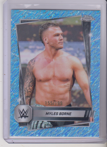 2025 Topps Chrome WWE Myles Borne NXT Aqua Shimmer Refractor 155/199 - 第 1/2 張圖片