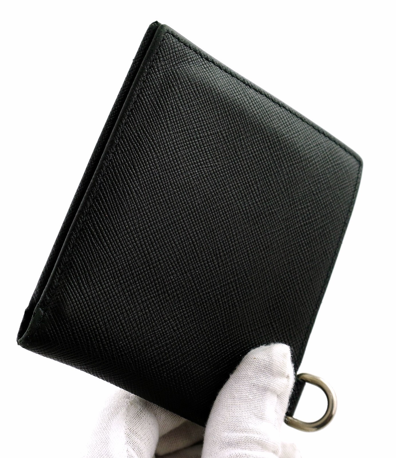 Authentic PRADA Lightning Bolt Black Saffiano Lea… - image 4