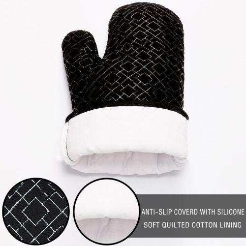 Heat Resistant Oven Mitts & Pot Holders Set - 6pcs for Cooking & Baking - Picture 3 of 7