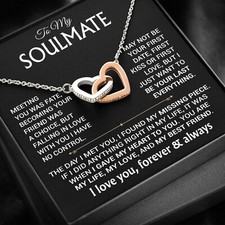To My Soulmate Necklace, Soulmate Gift, Gift For Girlfriend, Valentines Gift