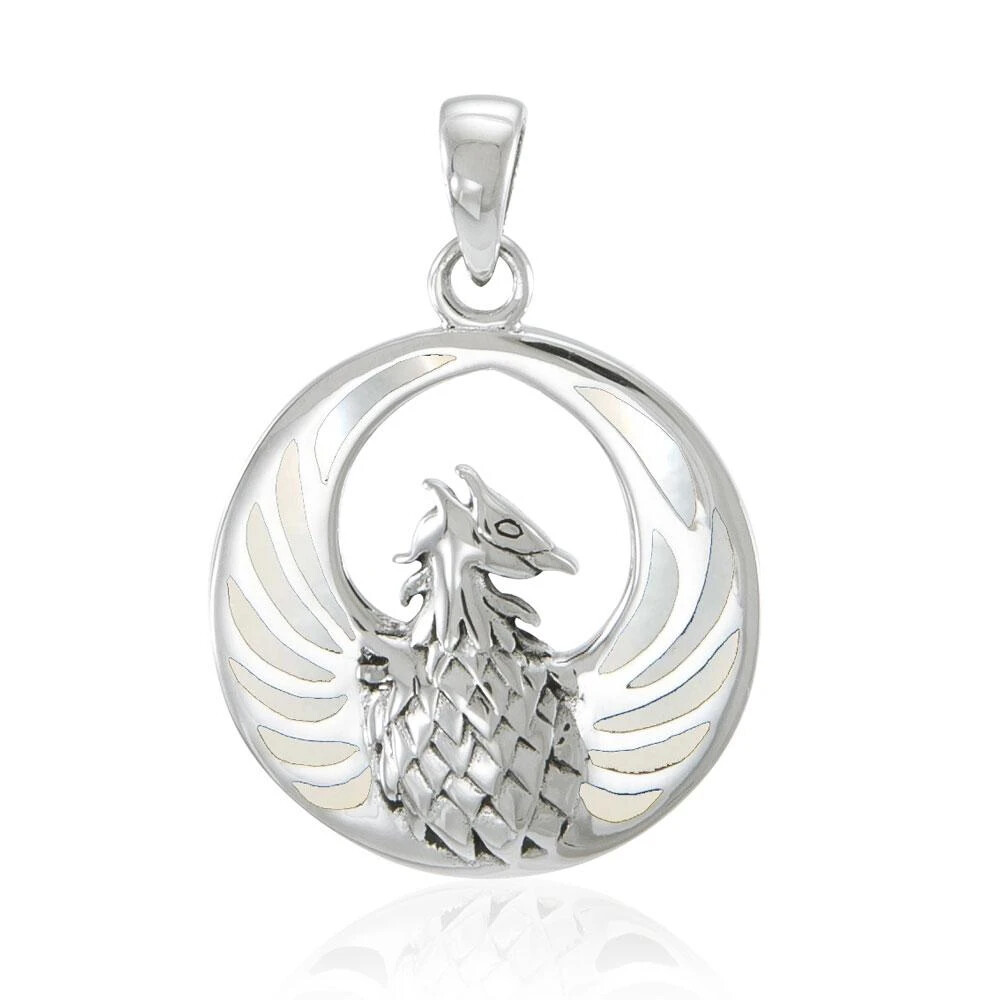 Rising Phoenix 925 Sterling Silver Pendant Choice of Gemstone Fine Jewelry