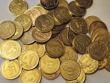 Parking Tokens, Model T - Brass, Size 0.900" Lot of 50 Tokens