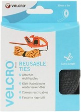  Velcro Self Gripping Black Ties Cable Tidy 30mm 5m 60254