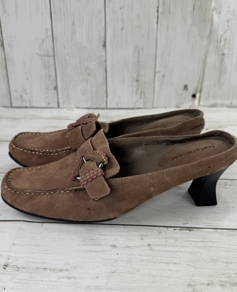 Mocasín Mocasín Naturalizador Y2K Gatito Tacones Cuero Marrón Hebilla Boho Talla 6.5 Foto 3 de 4