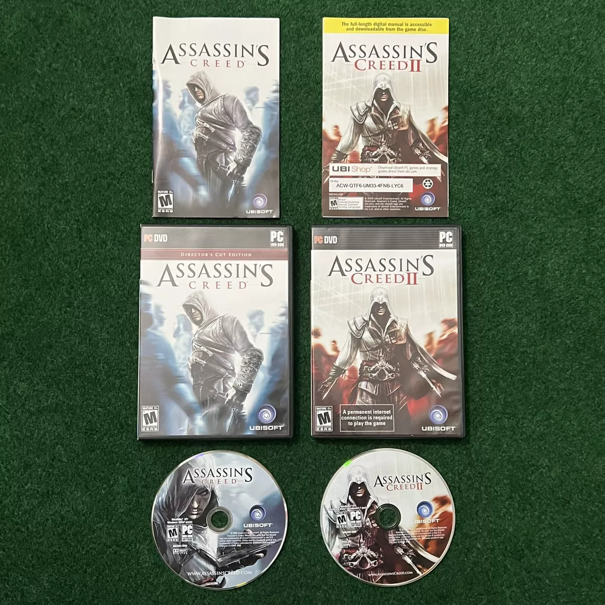 Assassins Creed & Assassins Creed II 2 Lot Of (2) PC DVD ROM Video Games