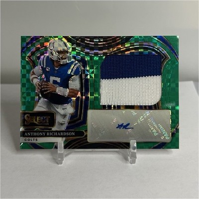2023 Panini Select Anthony Richardson Colts Green Prizm RC Auto MEM /5