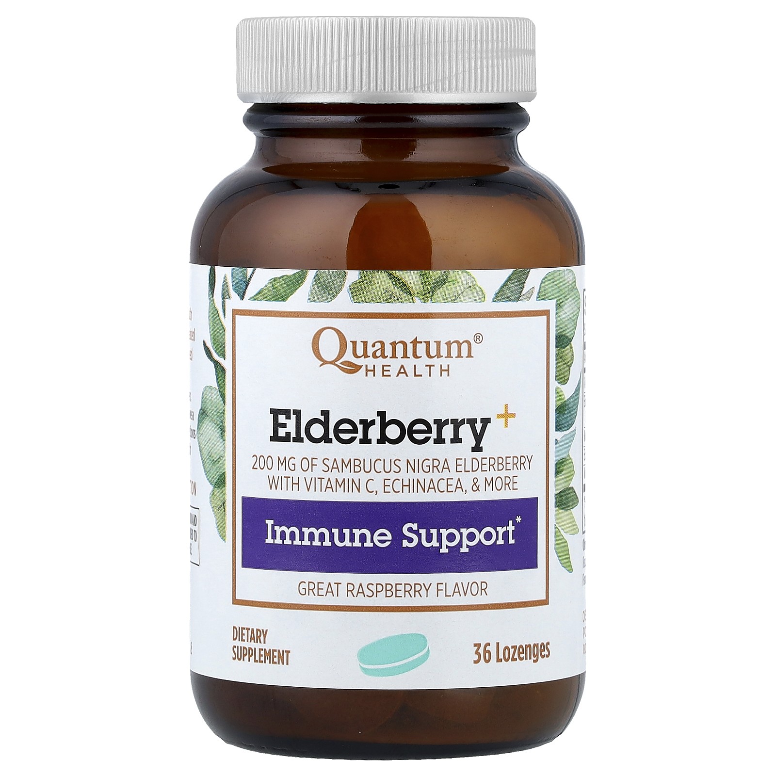 Бузина+ Поддержка иммунитета, Малина, 36 пастилок