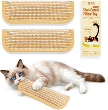 Sisal Catnip Pillow Toy Kickers, 2 Pack Interactive Catnip Toys with Organic 800