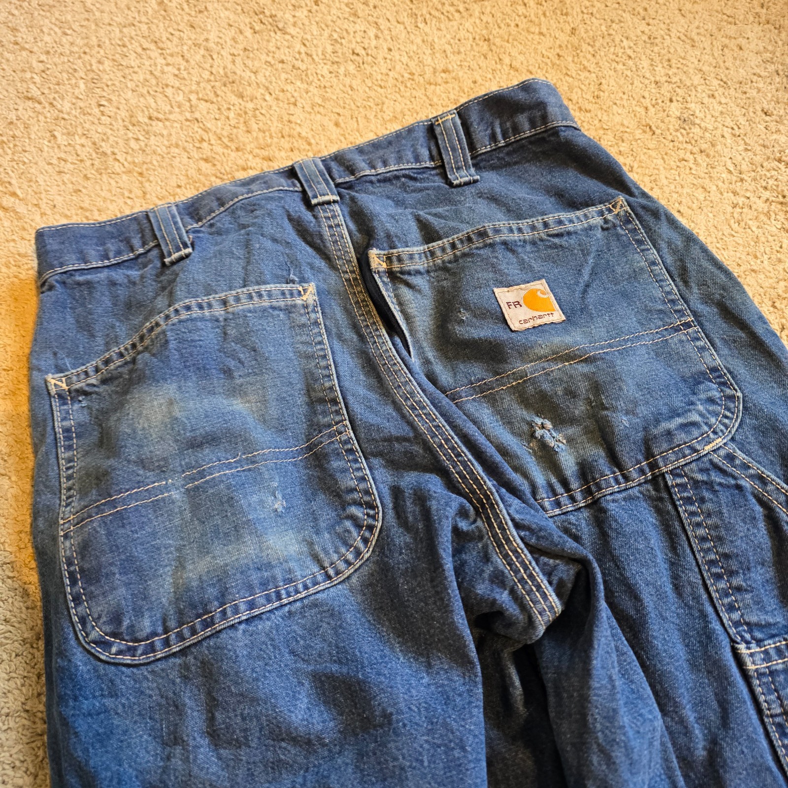 Carhartt Flame Resistant FR 290-83 Size 28x30 Carpenter Blue Work Pants - image 8