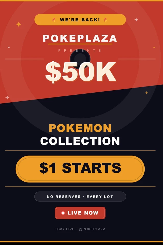 WE'RE BACK! | $50K Pokémon Collection | $1 Starts!