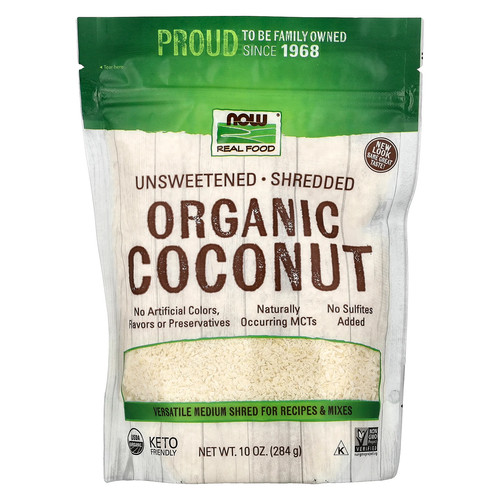 Real Food, Organic Coconut, Unsweetened, Shredded, 10 oz (284 g)