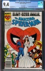Amazing Spider-Man Annual #21 CGC 9.4 NM Newsstand Variant Mary Jane Wedding WP