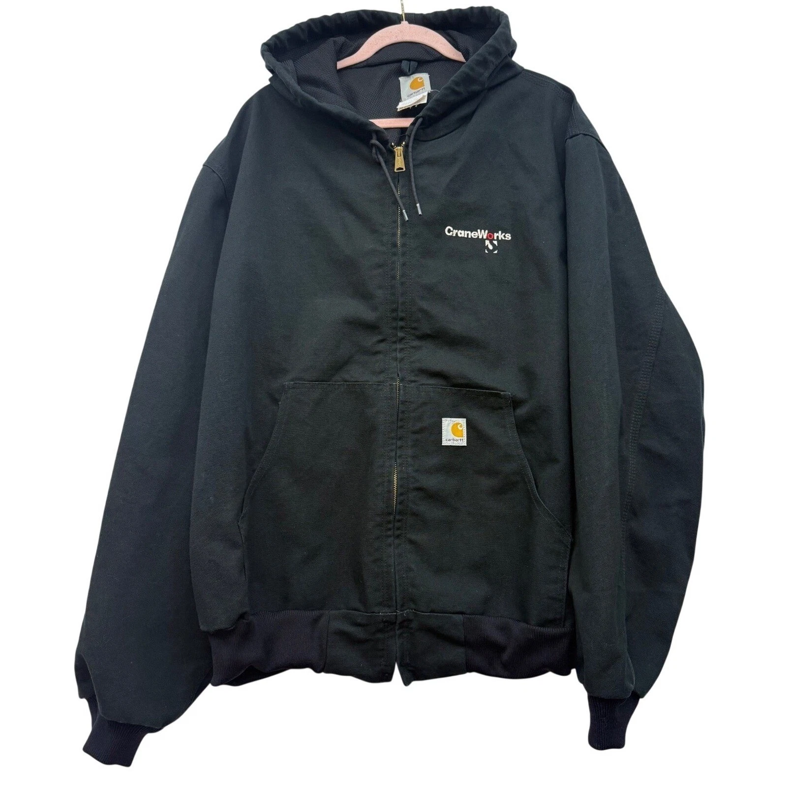 Carhartt J131 Active Jacket Black XL USA Made Duck Canvas Workwear
