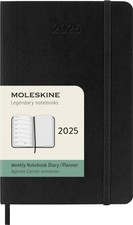 Moleskine 2025 12-Month Weekly Pocket Softcover Notebook: Black