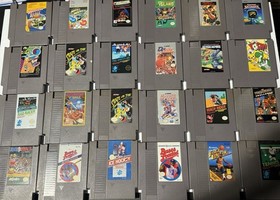 24 NES Game Lot w/ 3 Five Screw Carts Adventure Island Mach Rider