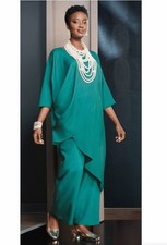 Size M Ashro Peacock Teal Green Formal Wedding Church Party Aleah Pant Suit Set