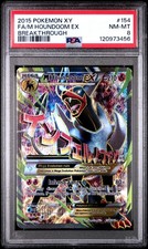 2015 POKEMON XY BREAKTHROUGH #154 FULL ART/M HOUNDOOM EX PSA 8