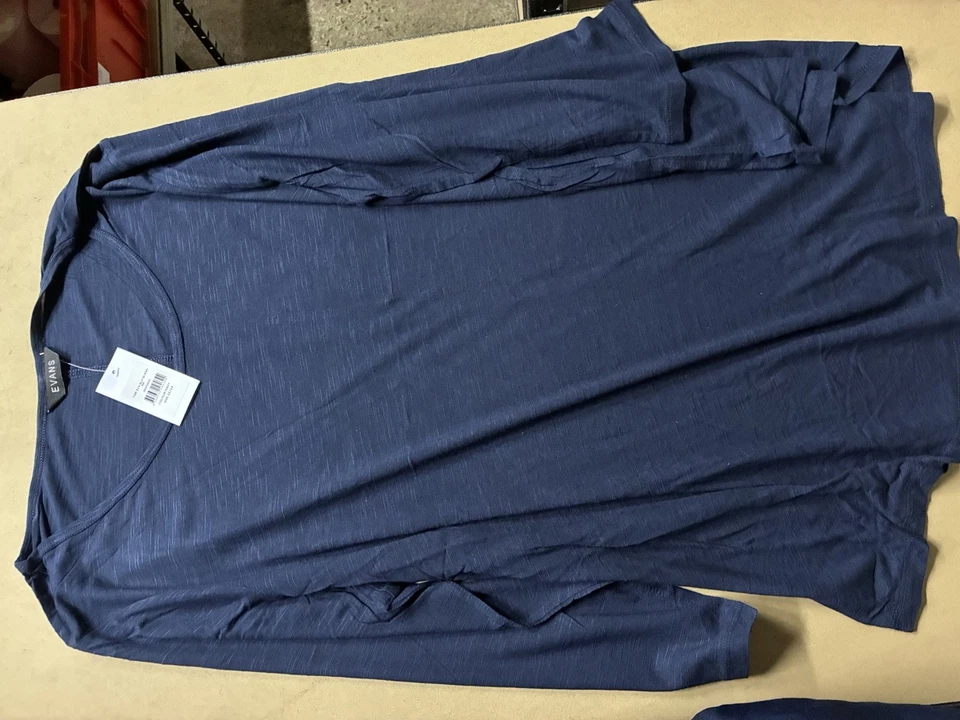 Evans Damen Pullover Übergröße 22/24 schwarz & blau Rundhals 3/4 Arm Oberteil - Bild 3 von 4