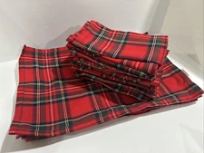 Red Tartan Table Place Mats Set Of 16. The Company Store. Never Used