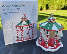 Dept 56 Peppermint Gazebo Candy Cane Christmas Village Accessory 4047579 RARE